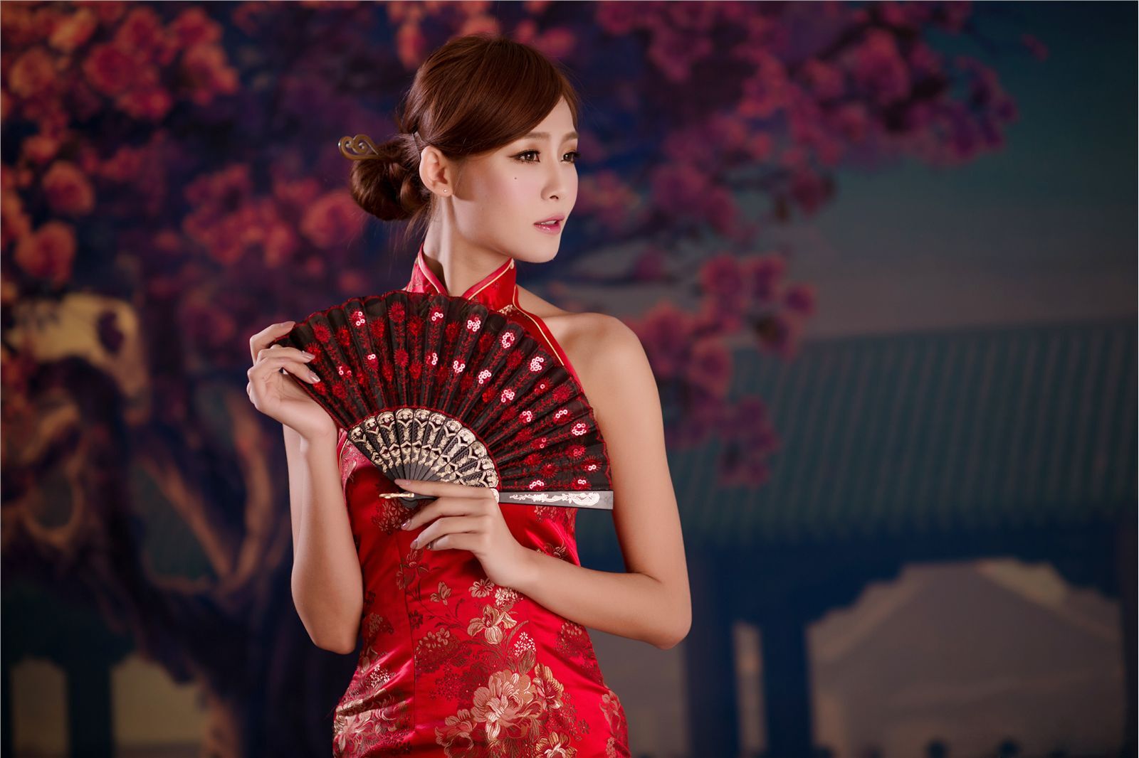 Beautyleg Winnie小雪红色旗袍性感迷人